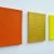 Seitenaufnahme, Ateliersituation, Color for Paint, orange, gold and yellow